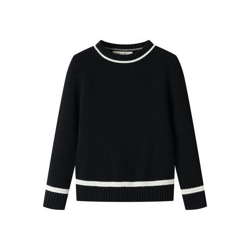 [F25-MSW401-BK] SEED STITCH SWEATER