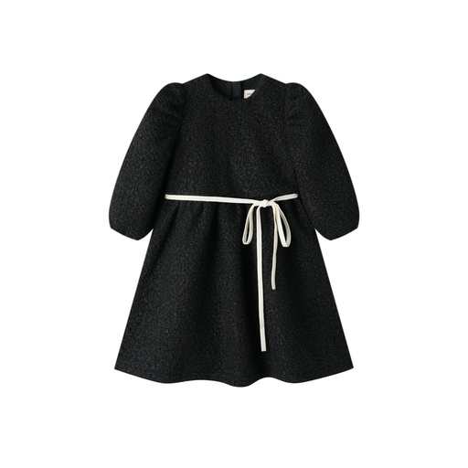 [F25-MD402-BK] SHERPA DRESS WITH BOW