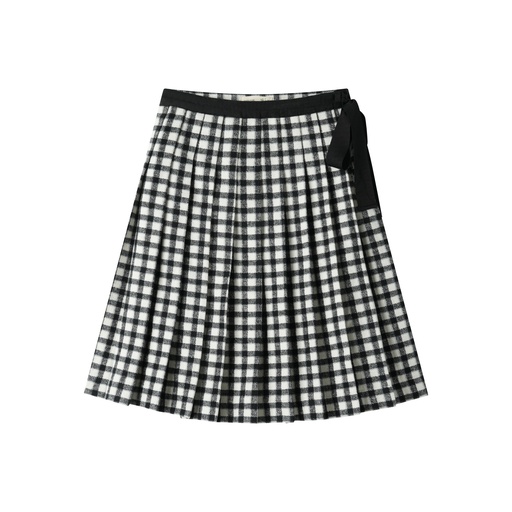 [F25-MS401-BC] CHECKERED PLEATED SKIRT WITH TIE