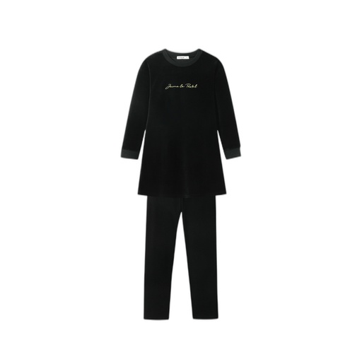 [F26-NS603-BK] JAIME LE PASTEL VELOUR NIGHTSHIRT