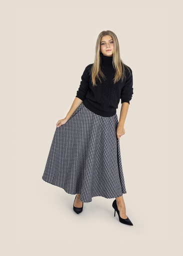 [I-S7-BC] CHECKERED CIRCLE SKIRT