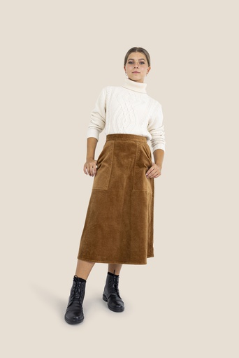 [I-S11-LG] A-LINE CORDUROY SKIRT WITH POCKETS