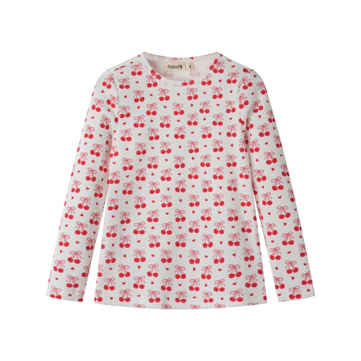 [S25-WGT509-RD] CHERRY PRINT T-SHIRT