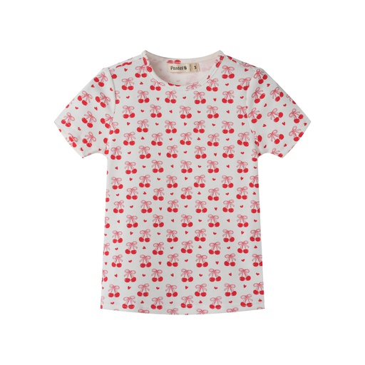 [S25-WGT510-RD] CHERRY PRINT SHORT SLEEVE T-SHIRT