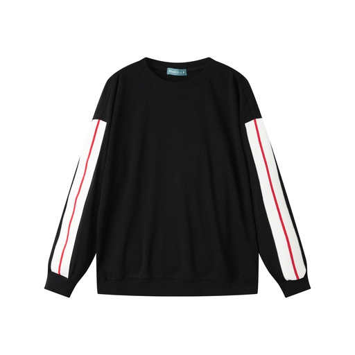 [S25-WNTPT501-BK] SWEATSHIRT WITH CONTRAST SLEEVES