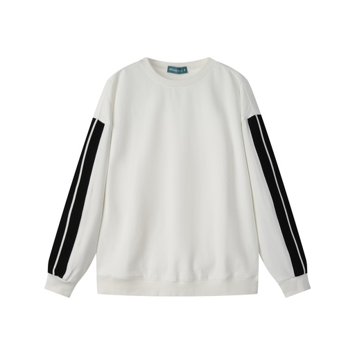 [S25-WNTPT501-WH] SWEATSHIRT WITH CONTRAST SLEEVES