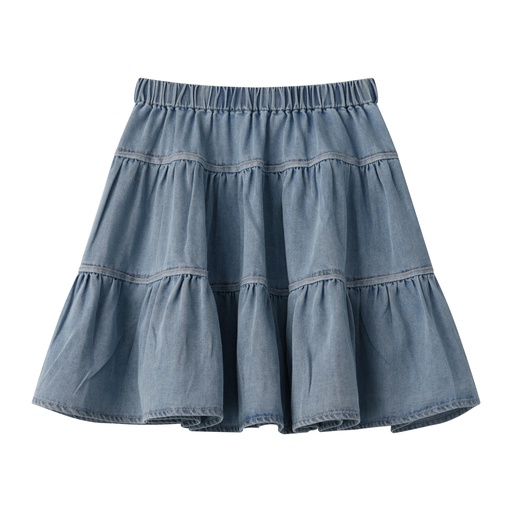 [S25-WS504-DM] DENIM TIERED SKIRT