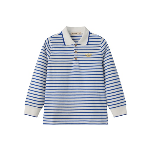 [S25-WBT508-BL] BOYS STRIPED POLO