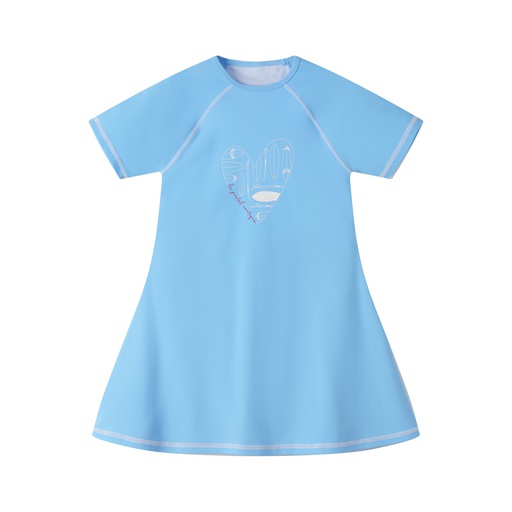 [S25-SBDG501-AQ] CENTER HEART SWIM DRESS