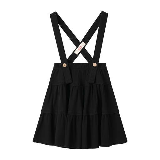 [BS-S15B-BK] RIBBED TIERED SKIRT