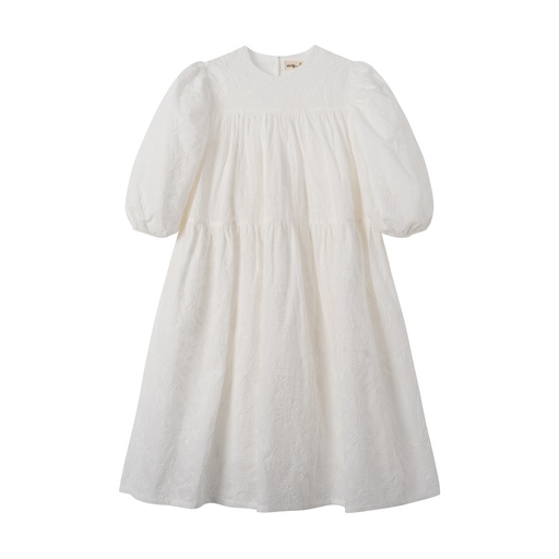 [S25-MD503-WH] TIERED DRESS WITH EMBROIDERY