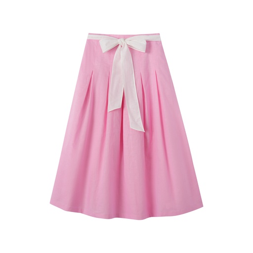 [S25-MS504-HP] SOFT PLEATED SKIRT WITH BELT