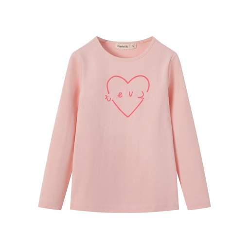 [S25-WGT523-LP] PINK T-SHIRT WITH HEART