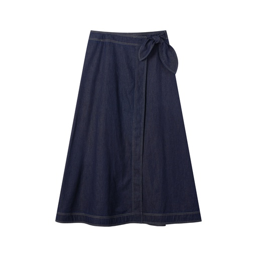 [I-S14-DD] MIDI WRAP SKIRT WITH TIE
