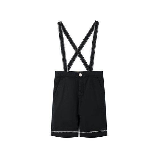 [S25-MBB503-BK] SUSPENDER PANT WITH TRIM