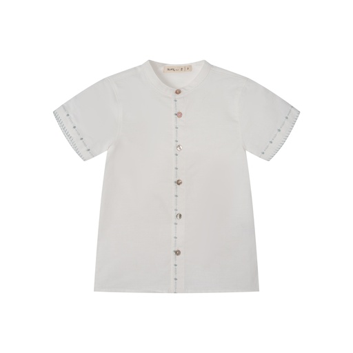 [S25-MBT502-WS] SHORT SLEEVE SHIRT WITH EMBROIDERY