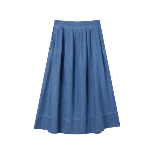 [S25-TS501-DM] MIDI SOFT PLEATED SKIRT