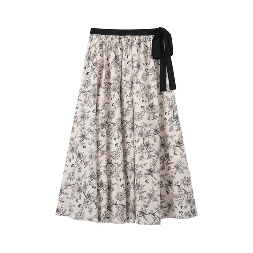 [I-S20-FL] FLORAL SKIRT WITH SIDE TIE