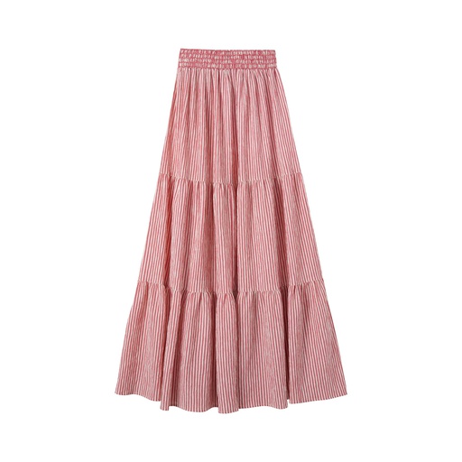 [S25-KT501-SS] STRIPED TIERED MAXI SKIRT