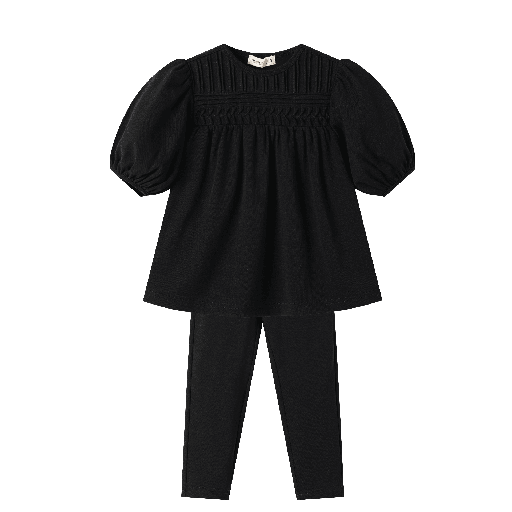 [S25-KBG504-BK] HIGH YOKE TUCKS ROBE SET