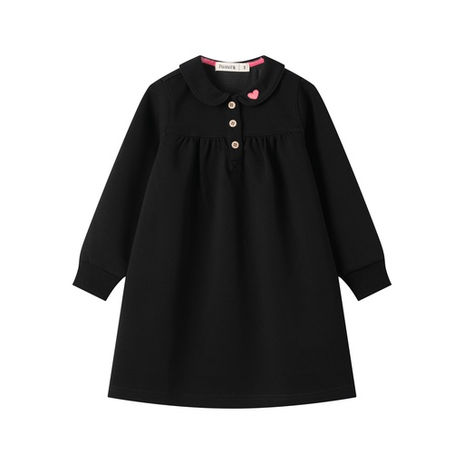 [S25-WD511-BK] PETER PAN COLLAR SWEAT DRESS