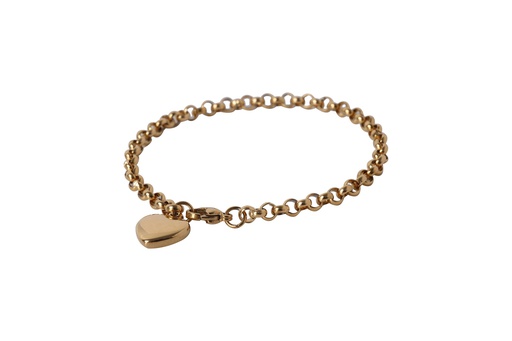 [BS-AJ31-GD-O/S] LINK BRACELET WITH HEART