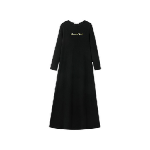 [F26-NG603-BK] JAIME LE PASTEL RIBBED NIGHTGOWN