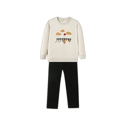 [F26-UP601-ST] PAJAMA SET WITH SHERPA GRAPHIC