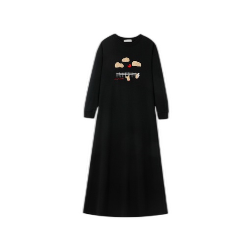 [F26-NG604-BK] NIGHTGOWN WITH SHERPA GRAPHIC