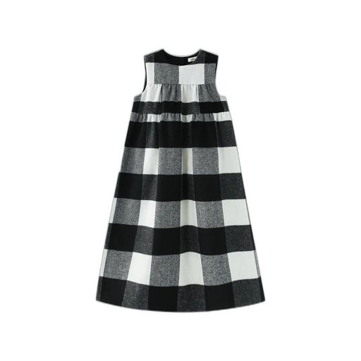 [F26-MJ603B-BP] WOOL PLAID MIDI JUMPER