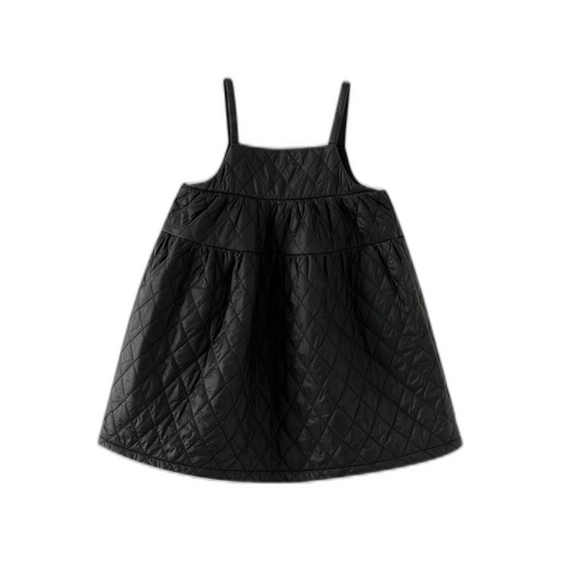 [F26-MJ604-BK] HIGH WAISTED QUILTED JUMPER