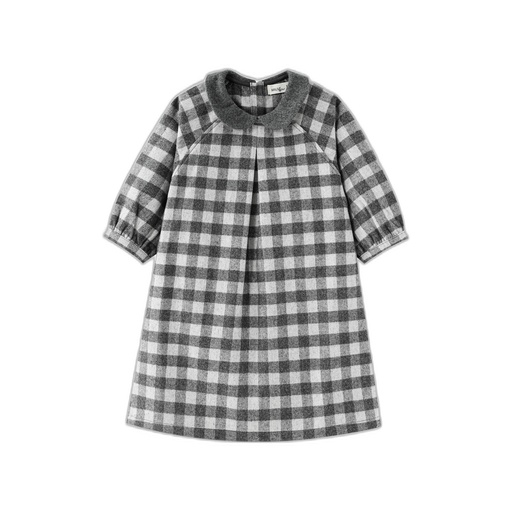 [F26-MD602-GC] CHECKERED DRESS WITH COLLAR