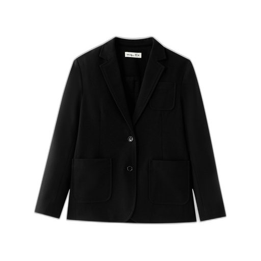 [F26-MBT601-BK] WOOL BLAZER WITH POCKETS