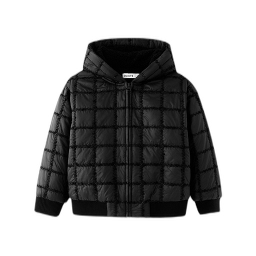[F26-WOU601-BK] CHECKERED QUILTED JACKET