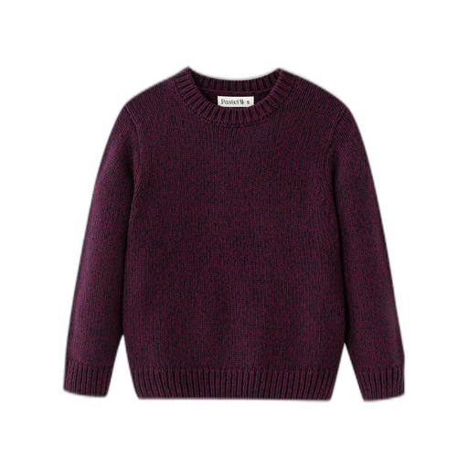 [F26-WSW601-BM] BURGUNDY MARLED SWEATER