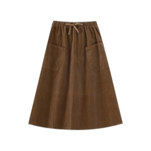 [F26-WS604-MC] MIDI CORDUROY SKIRT WITH POCKETS