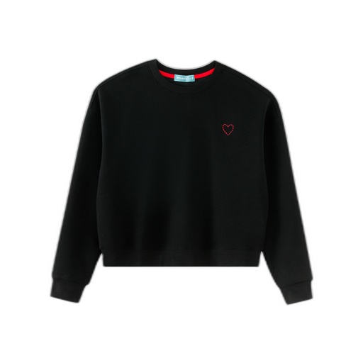 [F26-WGT604-BK] TEEN SWEAT WITH HEART ICON