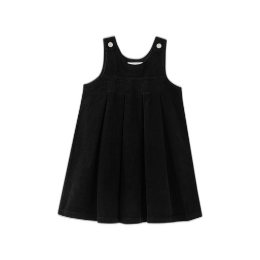 [F26-WJ606-BK] CORDUROY PLEATED HIGH YOKE JUMPER