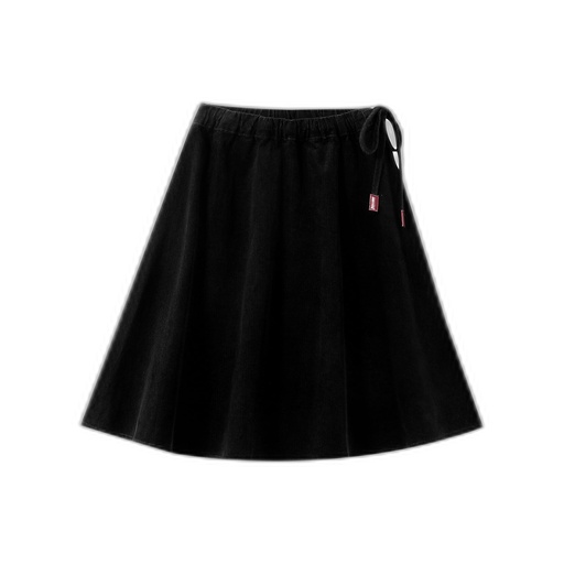 [F26-WS605-BK] CORDUROY CIRCLE SKIRT WITH TIE