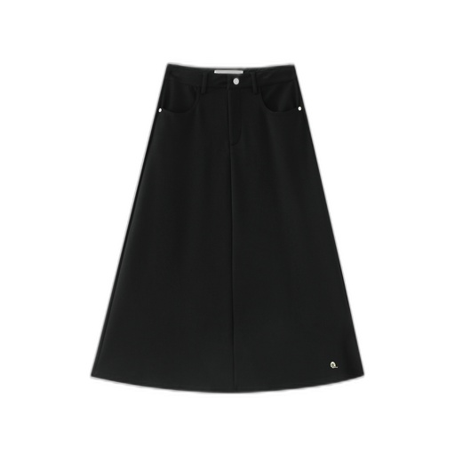 [IF26-S27-BK] MIDI KNIT CIRCLE SKIRT