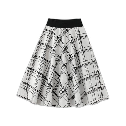 [IF26-S26-CR] PLAID YOKE CIRCLE SKIRT