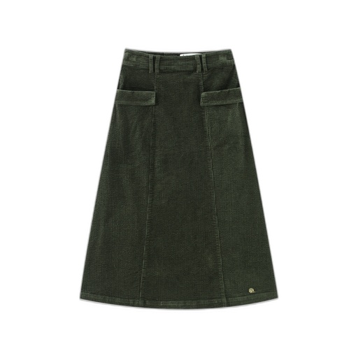 [IF26-S28-GR] CORDUROY SKIRT WITH POCKETS