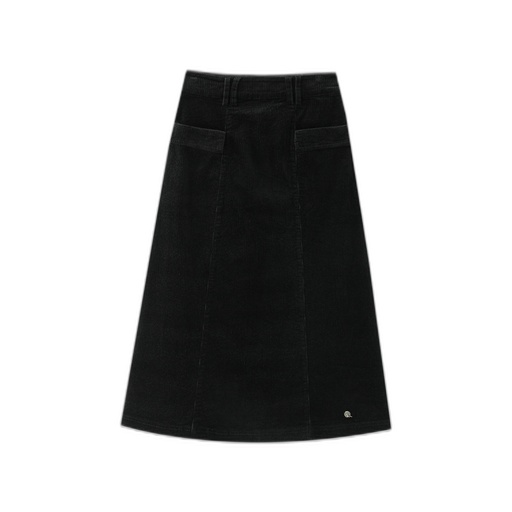 [IF26-S28-BK] CORDUROY SKIRT WITH POCKETS