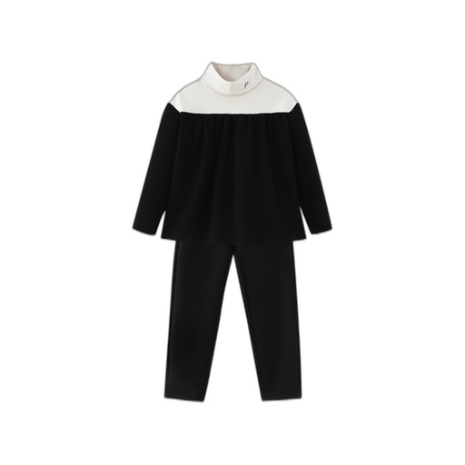 [F26-KBG601-SB] COLORBLOCK TURTLENECK SET