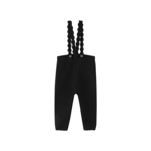 [F26-MBG606-BK] SUSPENDER LEGGING WITH SCALLOPED EDGING