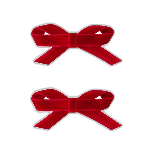 [F26-MAH607-RD-O/S] SMALL VELVET HAIRBOWS