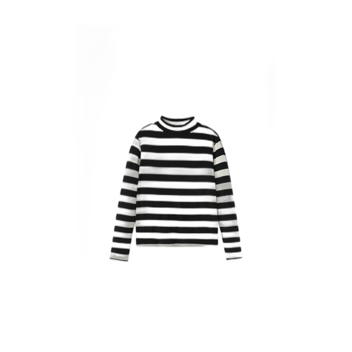 [F26-TR602-BS] BOLD STRIPED TURTLENECK