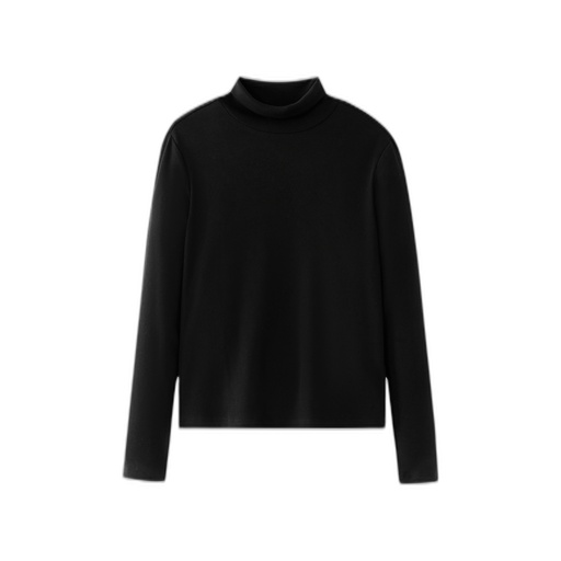 [F26-TR603-BK] RIBBED TURTLENECK
