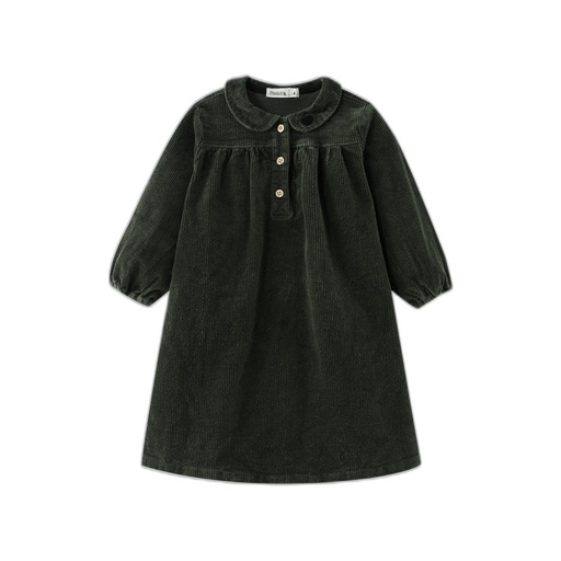 [F26-WD605-GR] PETER PAN COLLARED CORDUROY DRESS