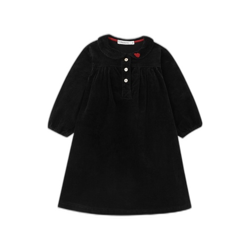 [F26-WD605-BK] PETER PAN COLLARED CORDUROY DRESS